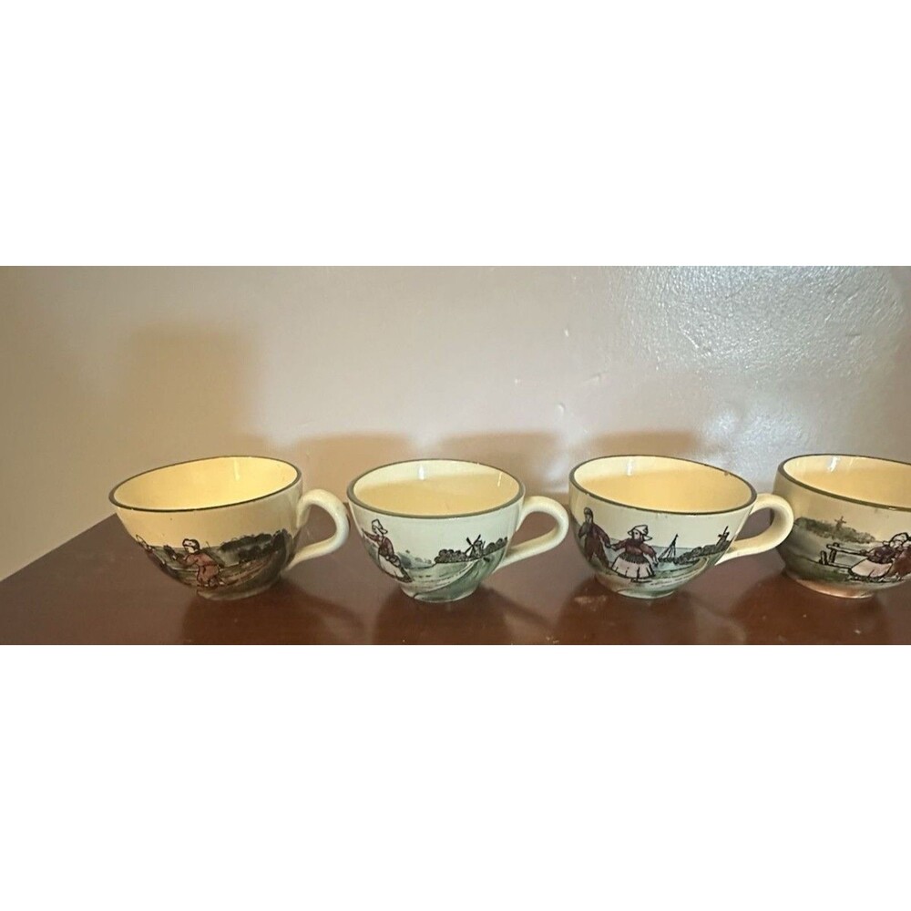 Vintage Set of 4 G.S. Zell Baden Germany Hand Painted Cups